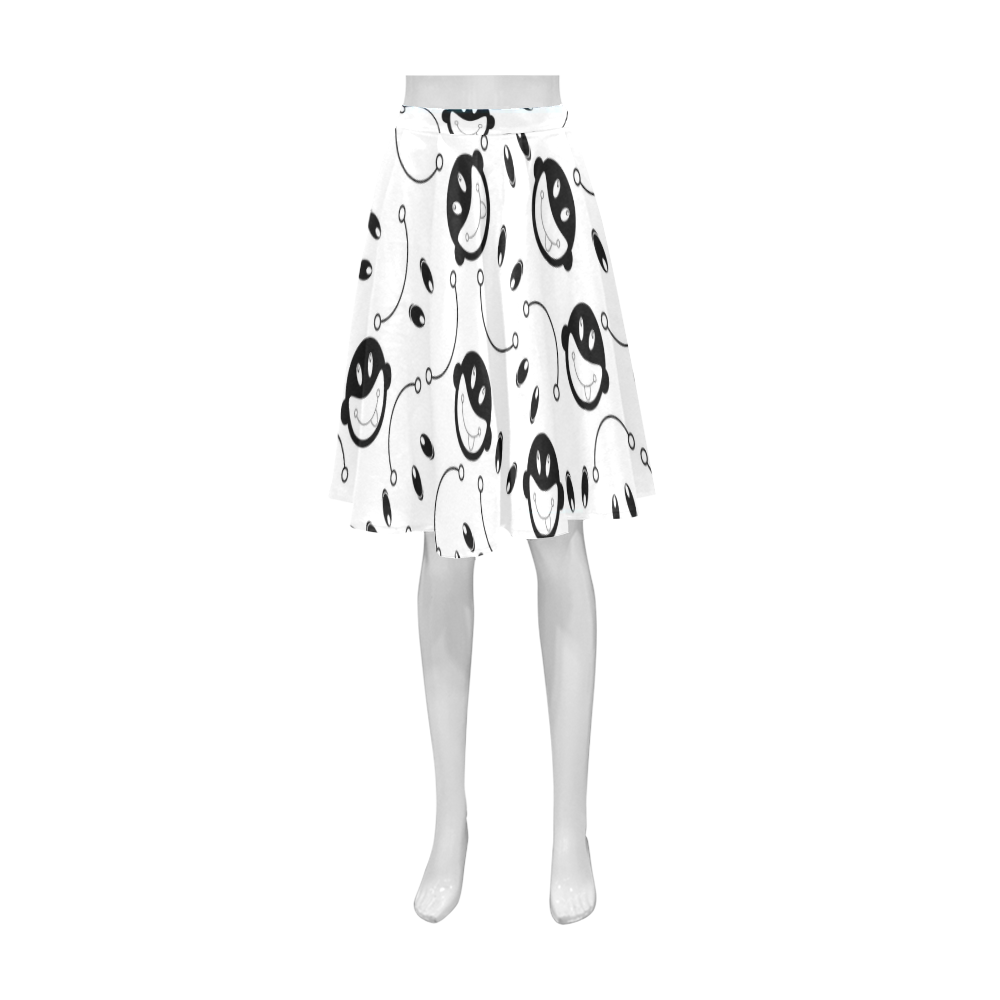 black and white funny monkeys Athena Women's Short Skirt (Model D15)