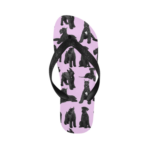 Giant Schnauzer Pink Flip Flops for Men/Women (Model 040)