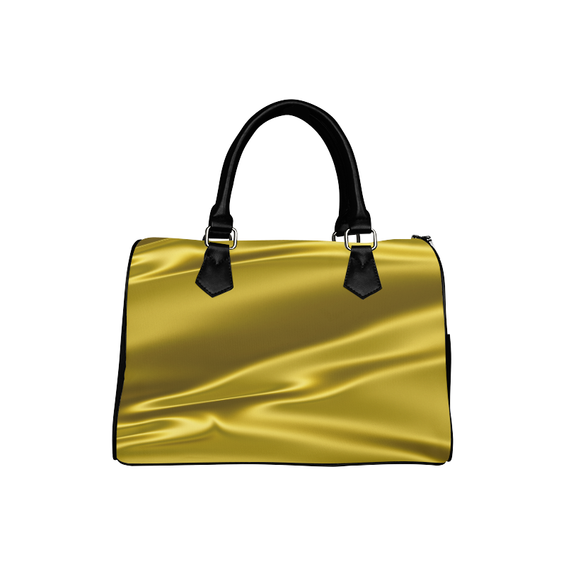 Gold satin 3D texture Boston Handbag (Model 1621)