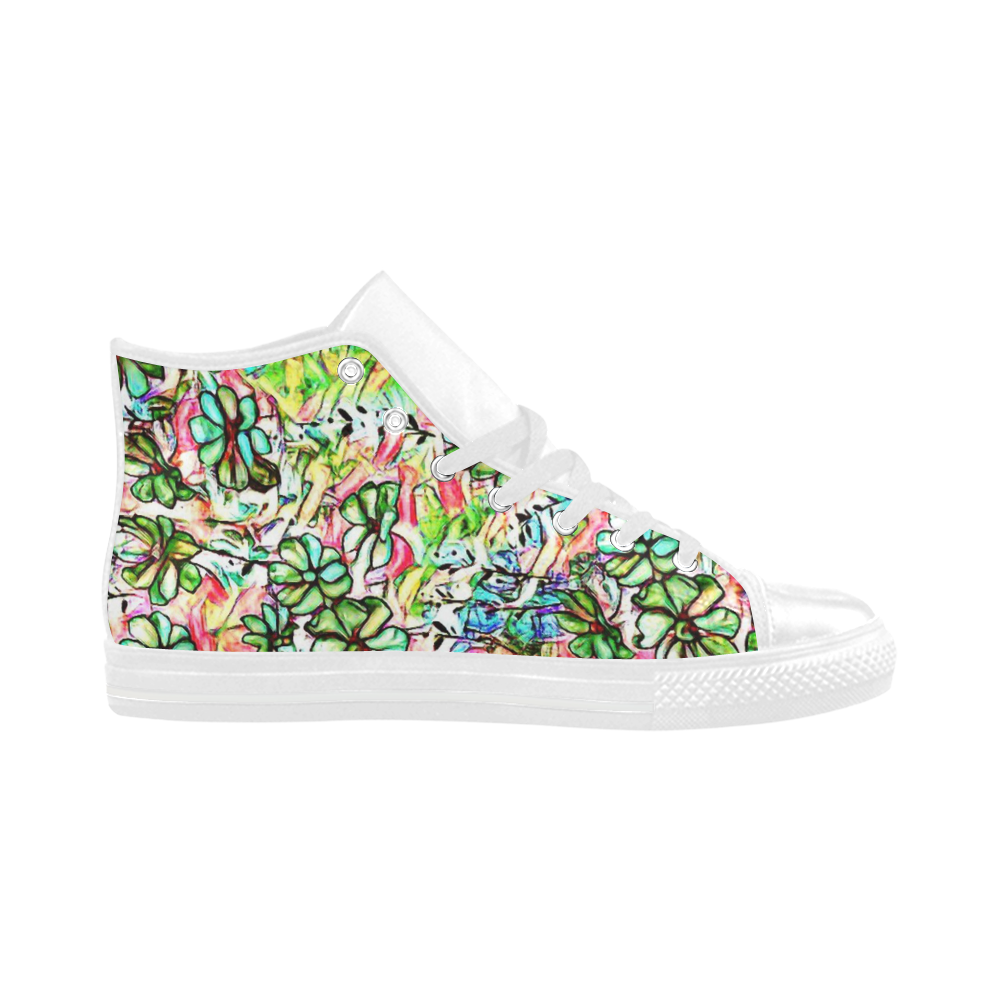 Jolly Floral A by FeelGood Aquila High Top Microfiber Leather Women's Shoes (Model 032)