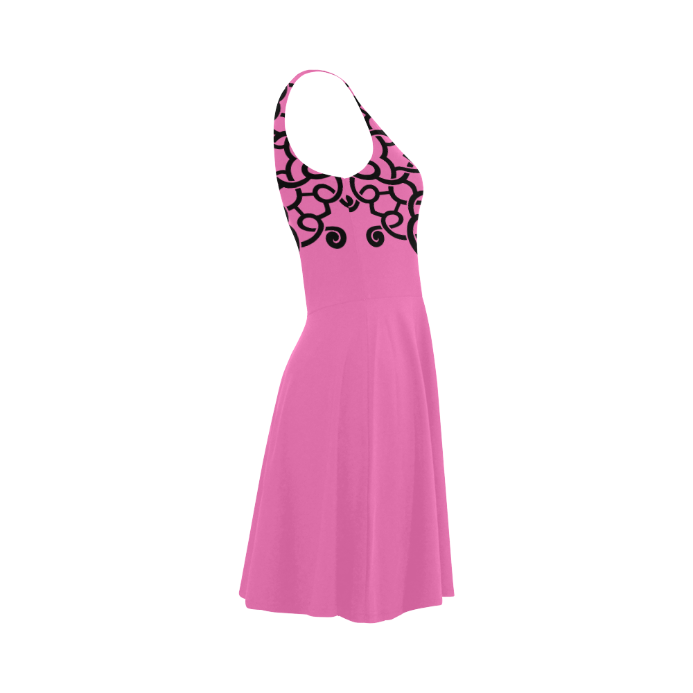 Designers vintage Dress with Mandala art : black, pink Edition Atalanta Sundress (Model D04)