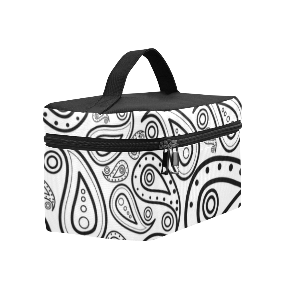 black and white paisley Lunch Bag/Large (Model 1658)
