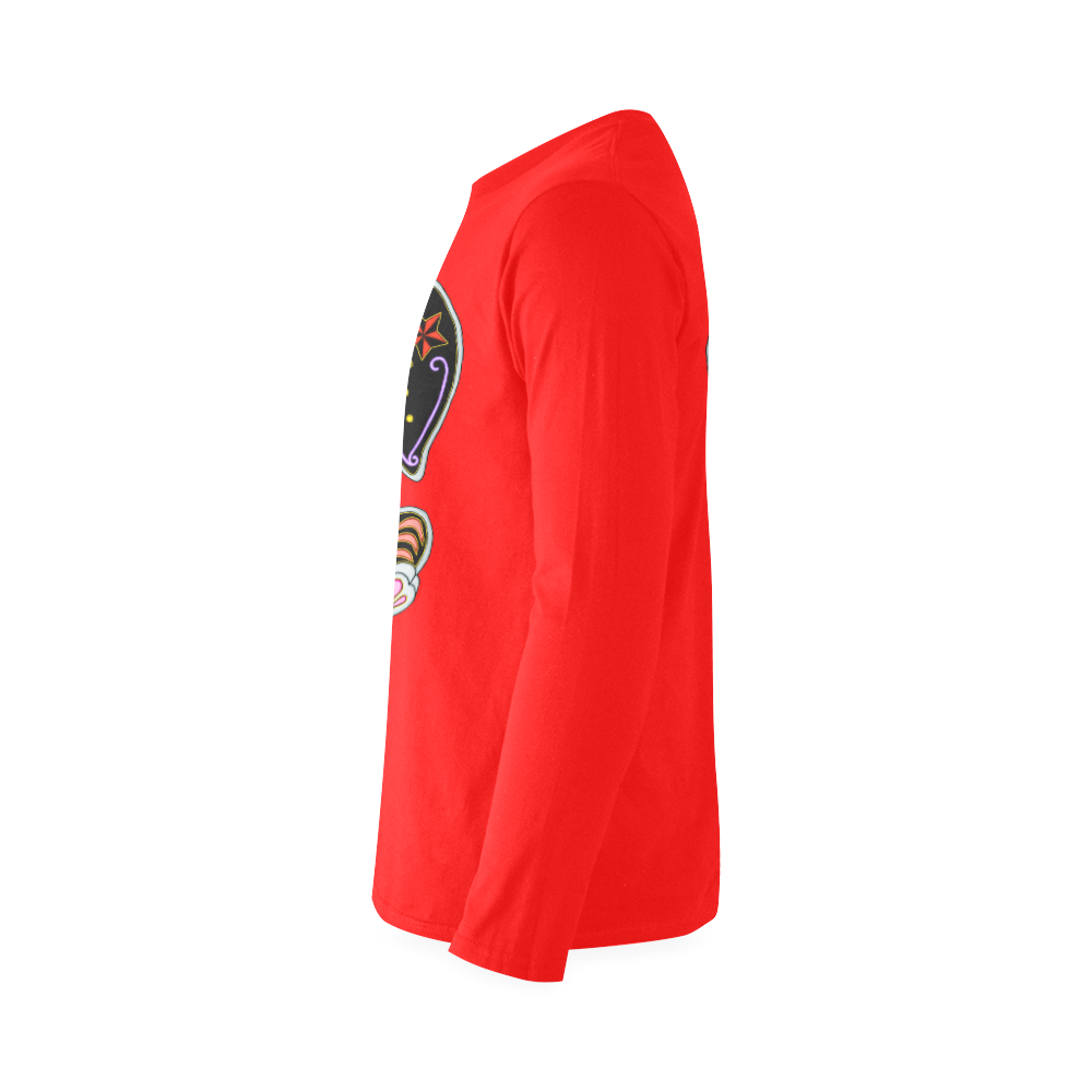 Mystical Sugar Skull Elephant Red Sunny Men's T-shirt (long-sleeve) (Model T08)