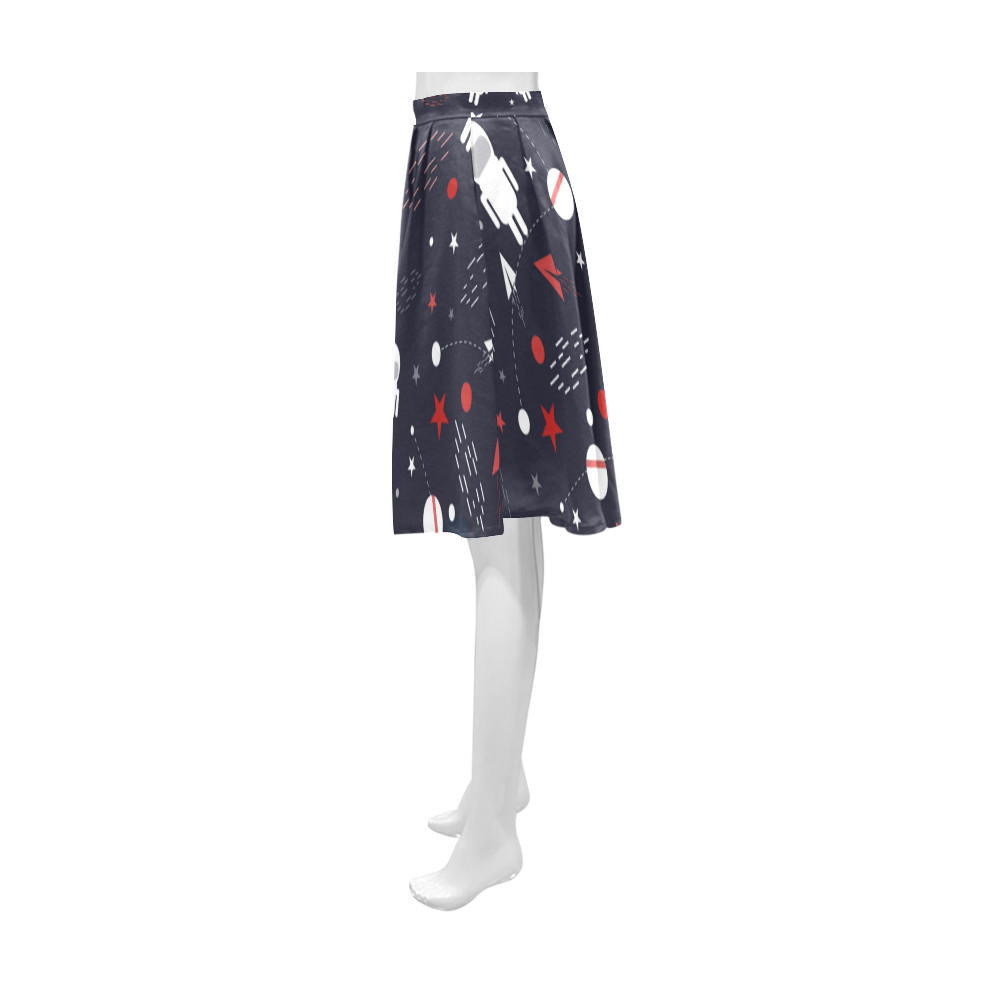Astronaut Doodle Athena Women's Short Skirt (Model D15)