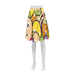 monster colorful doodle Athena Women's Short Skirt (Model D15)