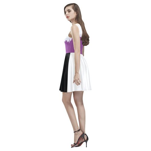 Luxury artistic dress with Town silhouette. Design shop Thea Sleeveless Skater Dress(Model D19)