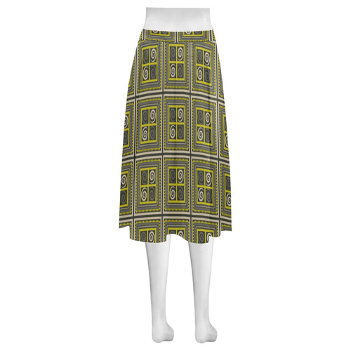 African Fabric Mnemosyne Women's Crepe Skirt (Model D16)
