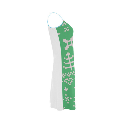 Designers artistic Green dress / Folk edition Alcestis Slip Dress (Model D05)