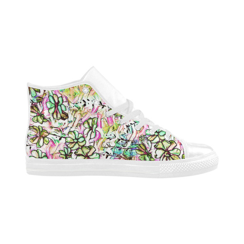 Jolly Floral B by FeelGood Aquila High Top Microfiber Leather Women's Shoes (Model 032)