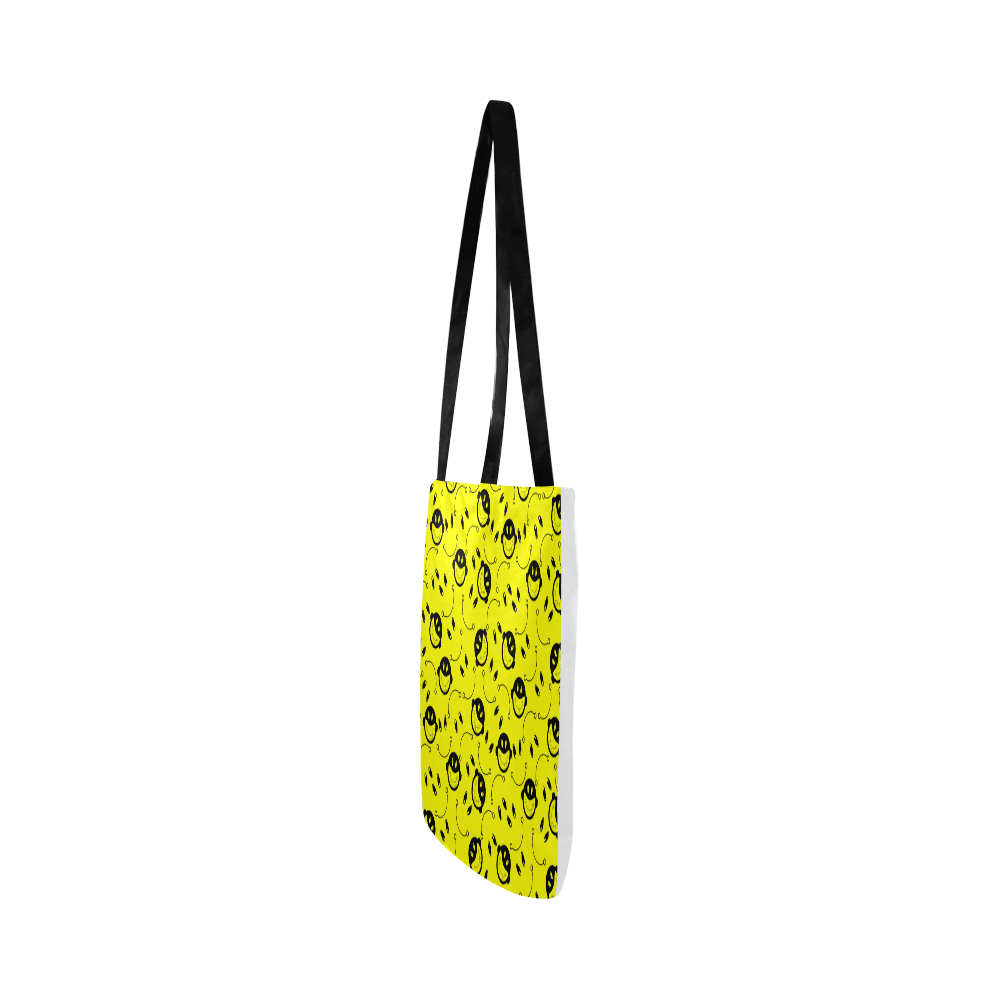 monkey tongue out on yellow Reusable Shopping Bag Model 1660 (Two sides)