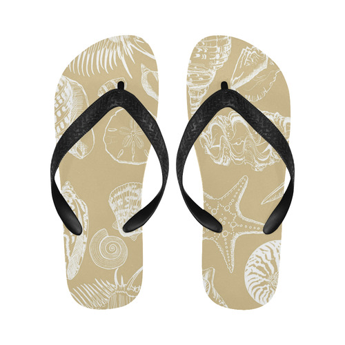 Shell Fabric Tan copy Flip Flops for Men/Women (Model 040)