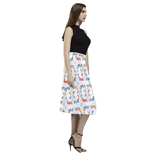 floral geometric seamless oriental Aoede Crepe Skirt (Model D16)