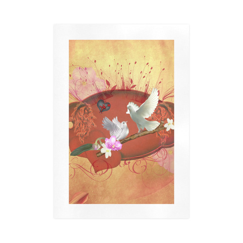 Wonderful dove couple Art Print 16‘’x23‘’