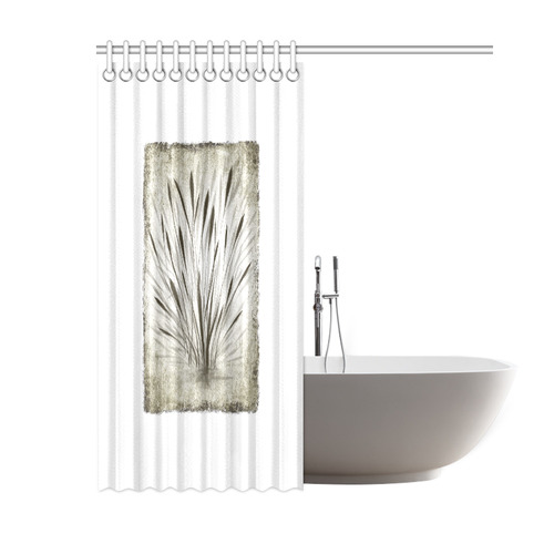 Simple, elegant ink, watercolor grass, brown hues Shower Curtain 60"x72"