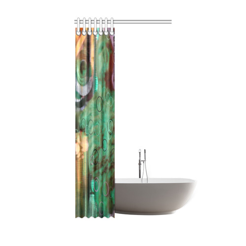 Green Orange Pink Nightmare Glitch photomanip Shower Curtain 36"x72"