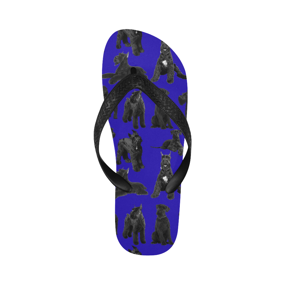 Giant Schnauzer Royal Blue Flip Flops for Men/Women (Model 040)
