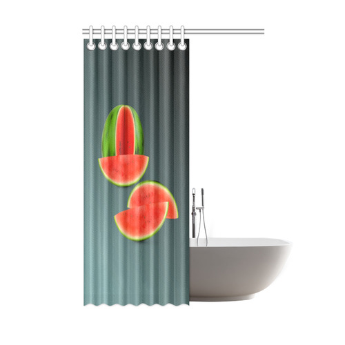Watercolor Watermelon, red green and sweet Shower Curtain 48"x72"