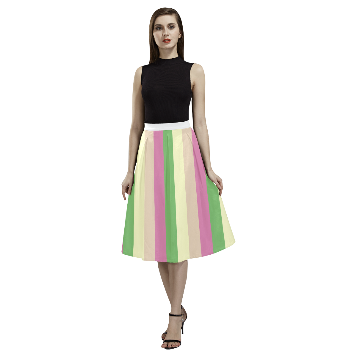 Designers spring skirt : with Stripes Aoede Crepe Skirt (Model D16)