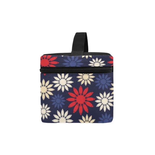 Red Symbolic Camomiles Floral Cosmetic Bag/Large (Model 1658)