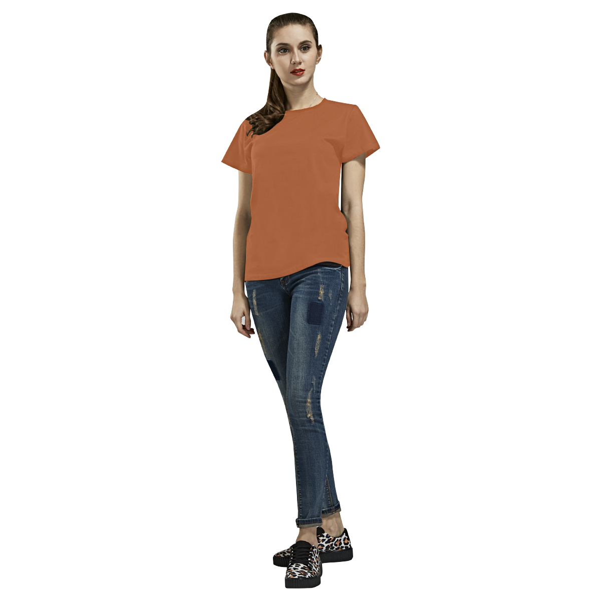 Designers all over print t-shirt : Brown All Over Print T-Shirt for Women (USA Size) (Model T40)