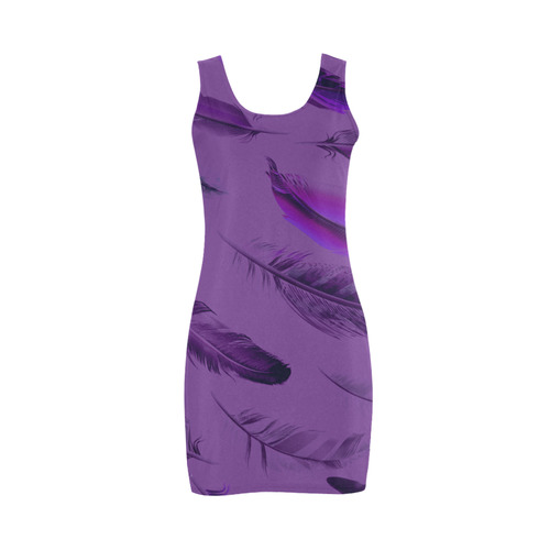 Luxury medea vest : Original piece with Feathers purple Medea Vest Dress (Model D06)