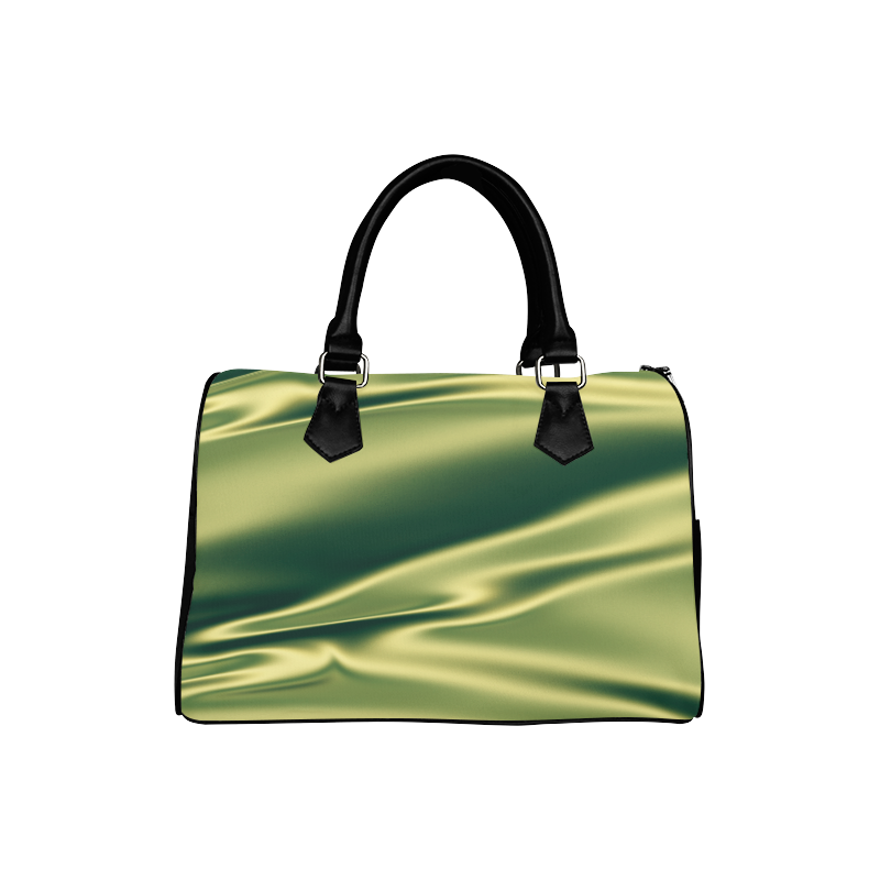 Green satin 3D texture Boston Handbag (Model 1621)