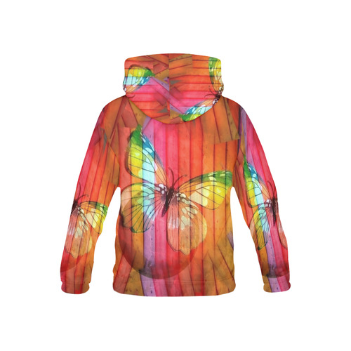 Butterfly by Nico Bielow All Over Print Hoodie for Kid (USA Size) (Model H13)