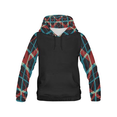 Plaid I Hipster style plaid pattern Hood & Sleeves All Over Print Hoodie for Men (USA Size) (Model H13)