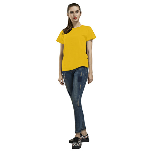 Designers all over print tshirt Yellow All Over Print T-Shirt for Women (USA Size) (Model T40)