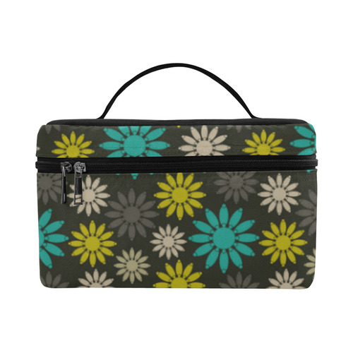 Symbolic Camomiles Floral Cosmetic Bag/Large (Model 1658)