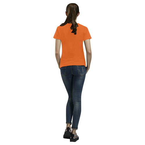 Designers all over print tshirt Orange All Over Print T-Shirt for Women (USA Size) (Model T40)