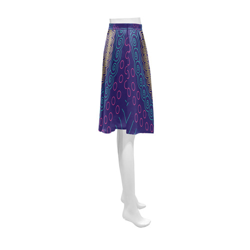 blue mandala circular Athena Women's Short Skirt (Model D15)