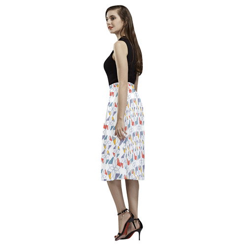 floral geometric seamless oriental Aoede Crepe Skirt (Model D16)