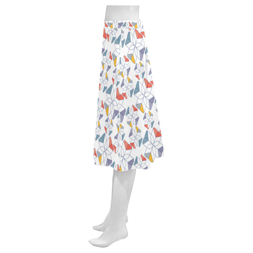 floral geometric seamless oriental Mnemosyne Women's Crepe Skirt (Model D16)