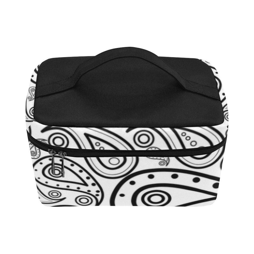 black and white paisley Lunch Bag/Large (Model 1658)