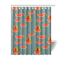 Watercolor Watermelon red, green and sweet pattern Shower Curtain 60"x72"