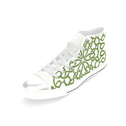 Designers artistic Shoes with Mandalas / purple, green. Original design Women's Classic High Top Canvas Shoes (Model 017)