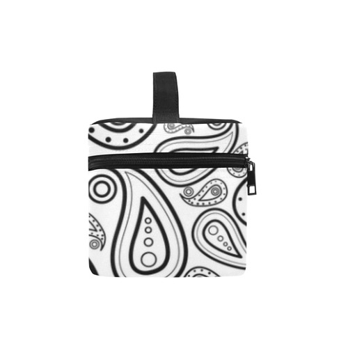black and white paisley Cosmetic Bag/Large (Model 1658)