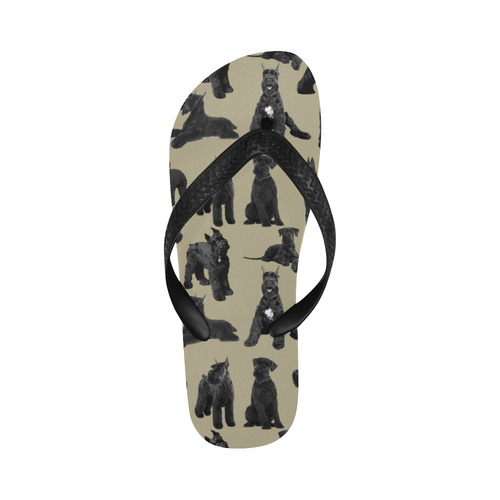 Giant Schnauzer Kacki Flip Flops for Men/Women (Model 040)