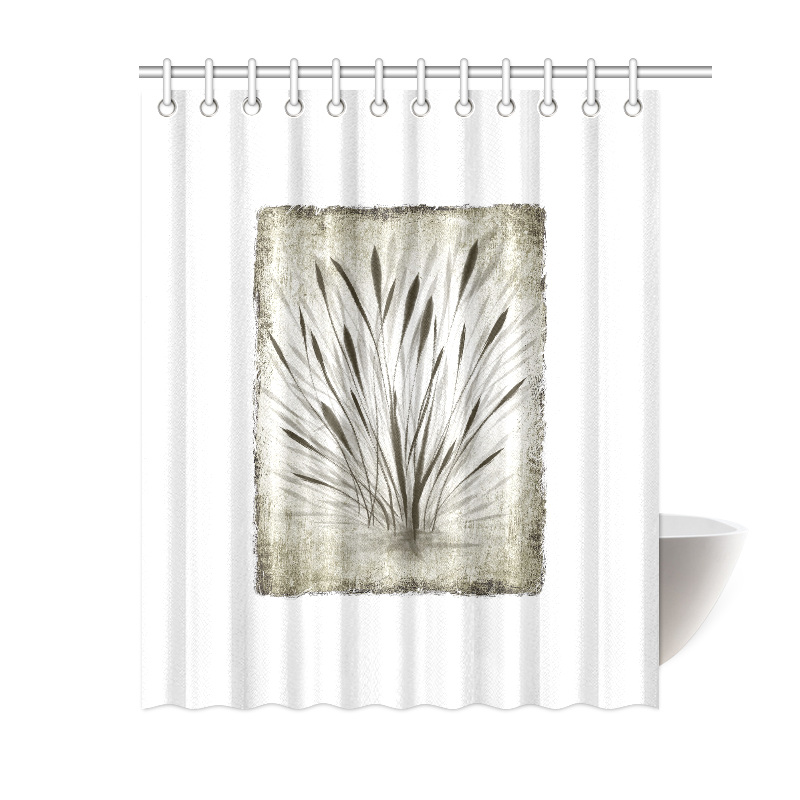 Simple, elegant ink, watercolor grass, brown hues Shower Curtain 60"x72"