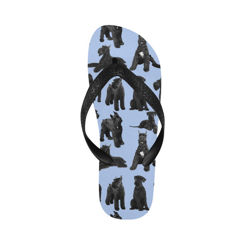 Giant Schnauzer lt blue Flip Flops for Men/Women (Model 040)