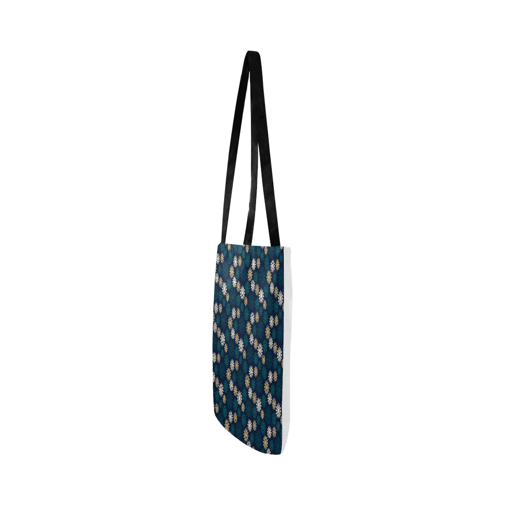 Blue Symbolic Camomiles Floral Reusable Shopping Bag Model 1660 (Two sides)