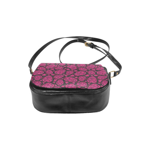 Sugar Skull Pattern - Pink Classic Saddle Bag/Large (Model 1648)