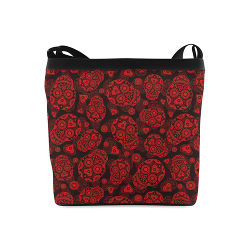 Sugar Skull Pattern - Red Crossbody Bags (Model 1613)