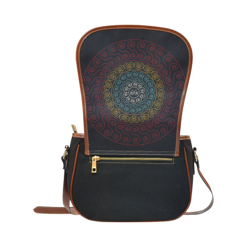 simply circular design mandala Saddle Bag/Small (Model 1649)(Flap Customization)