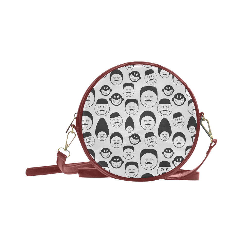 funny emotional faces Round Sling Bag (Model 1647)