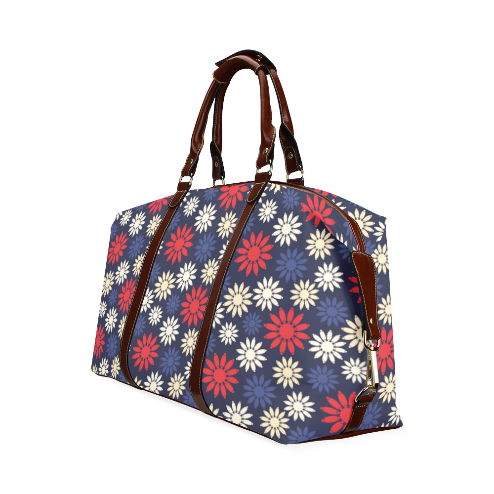 Red Symbolic Camomiles Floral Classic Travel Bag (Model 1643) Remake