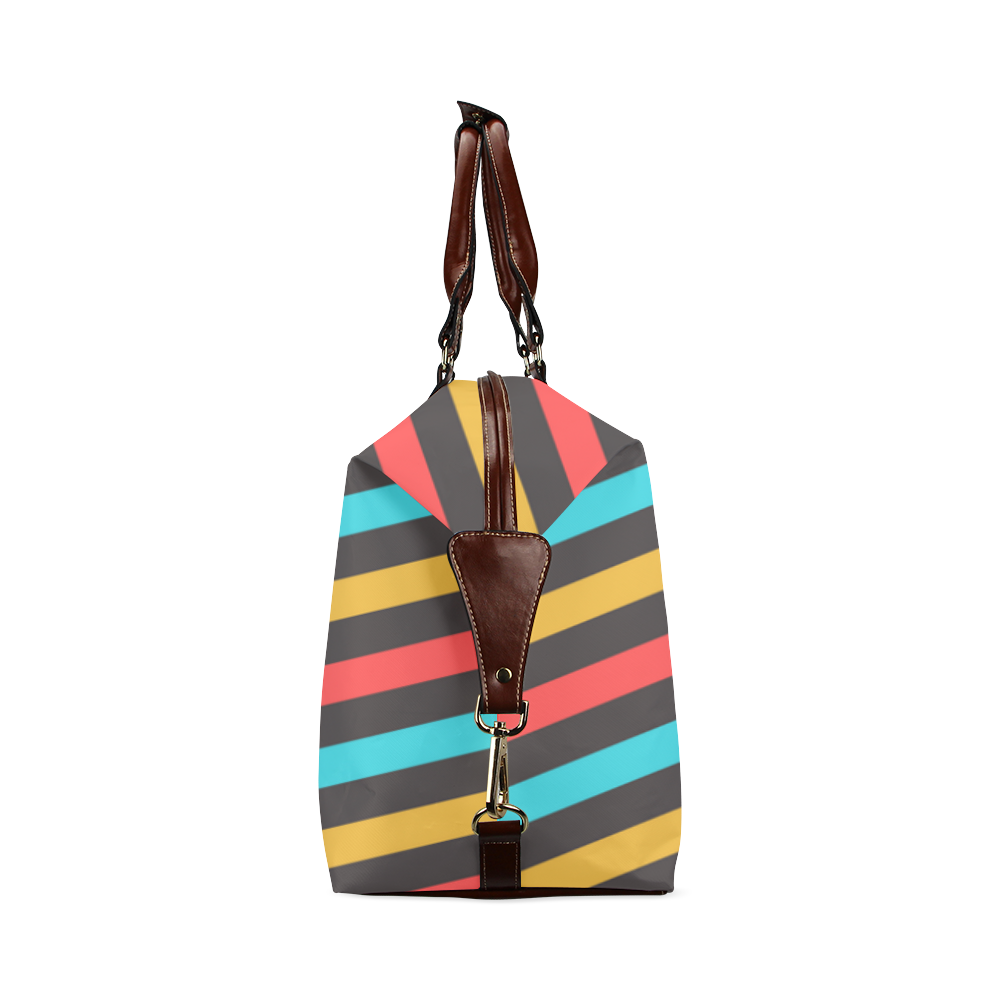 retro stripe Classic Travel Bag (Model 1643) Remake
