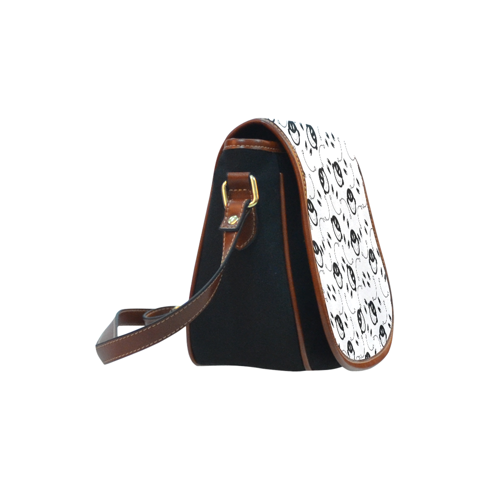 black and white funny monkeys Saddle Bag/Small (Model 1649)(Flap Customization)