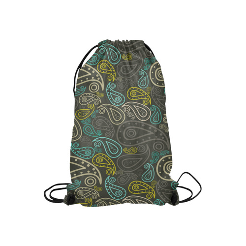 paisley art Small Drawstring Bag Model 1604 (Twin Sides) 11"(W) * 17.7"(H)